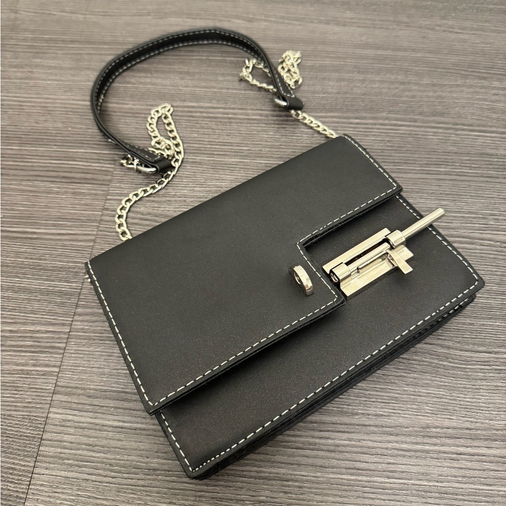 Crossbody Bag with Sliding Lock and Chain